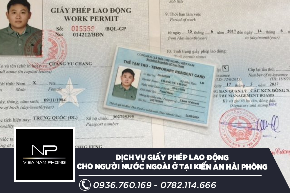 Dịch vụ giấy phép lao động cho người nước ngoài ở tại Kiến An Hải phòng