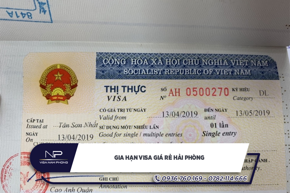 Gia hạn visa giá rẻ Hải Phòng